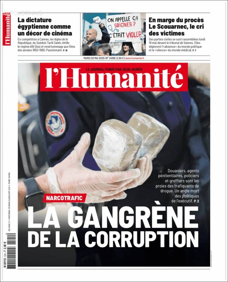 Portada de l'Humanite (Francia)