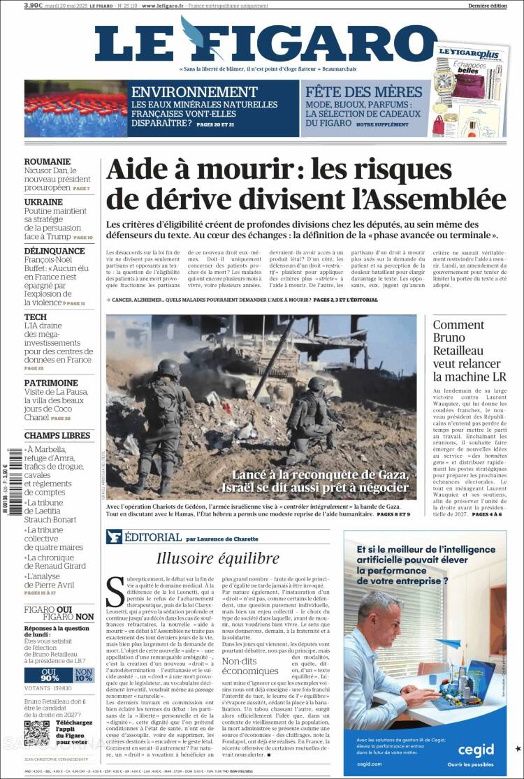 Portada de Le Figaro (Francia)