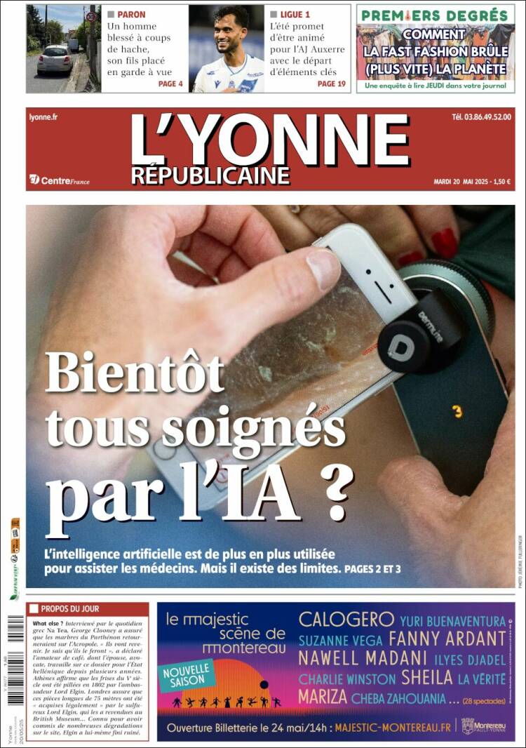 Portada de L'Yonne-Républicaine (Francia)