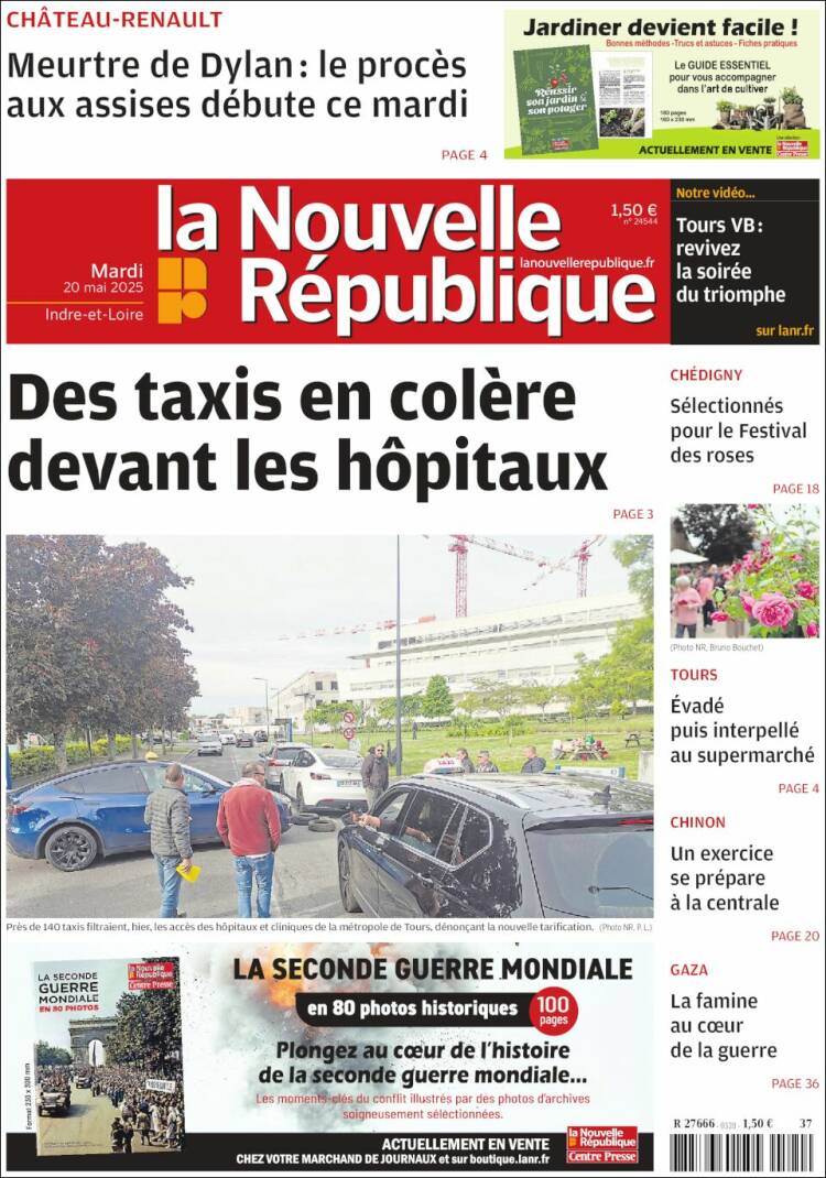 Portada de La Nouvelle Republique (Francia)