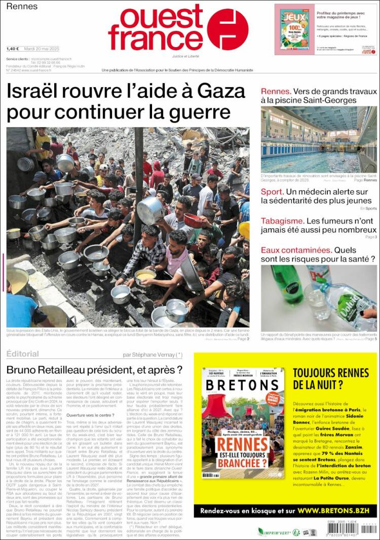 Portada de Ouest France (Francia)