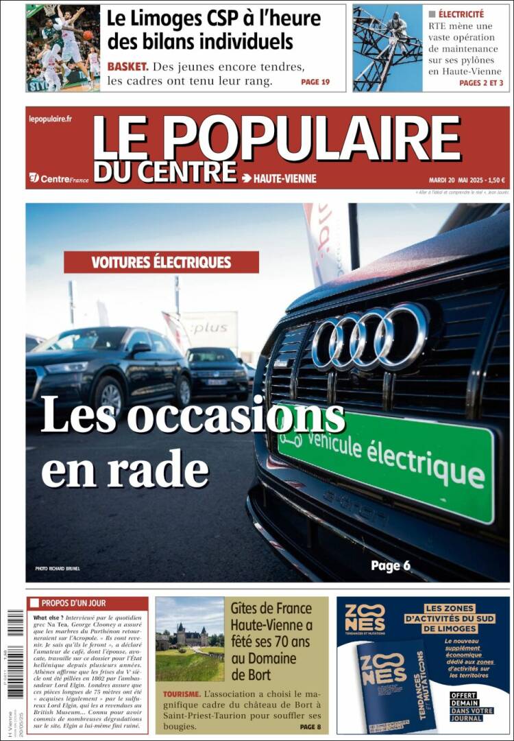 Portada de Le Populaire du Centre (Francia)