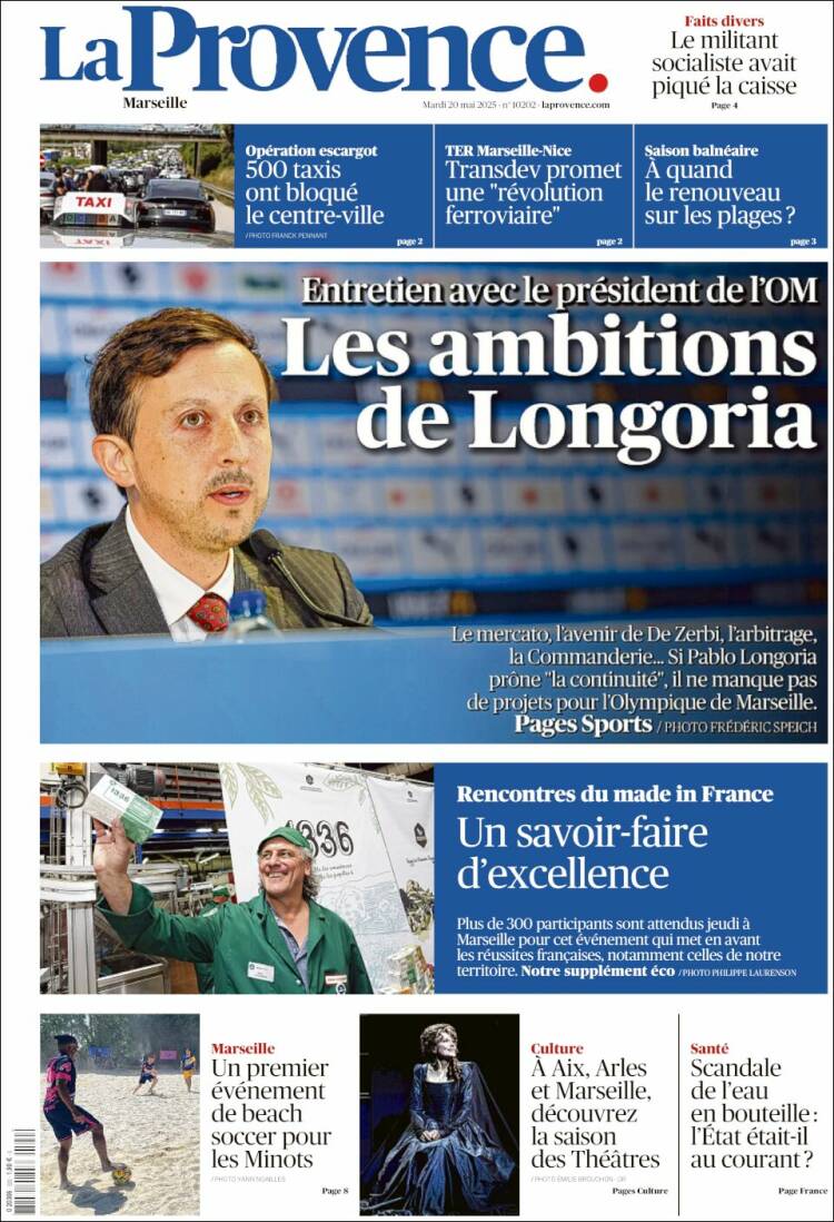 Portada de La Provence (Francia)