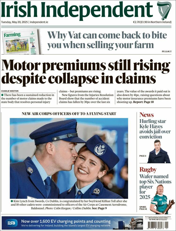 Portada de Irish Independent (Irlande)