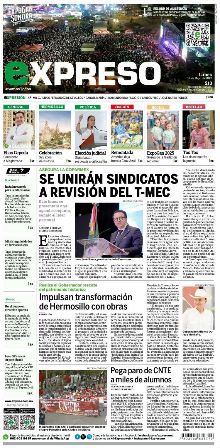 Portada de Expreso (México)