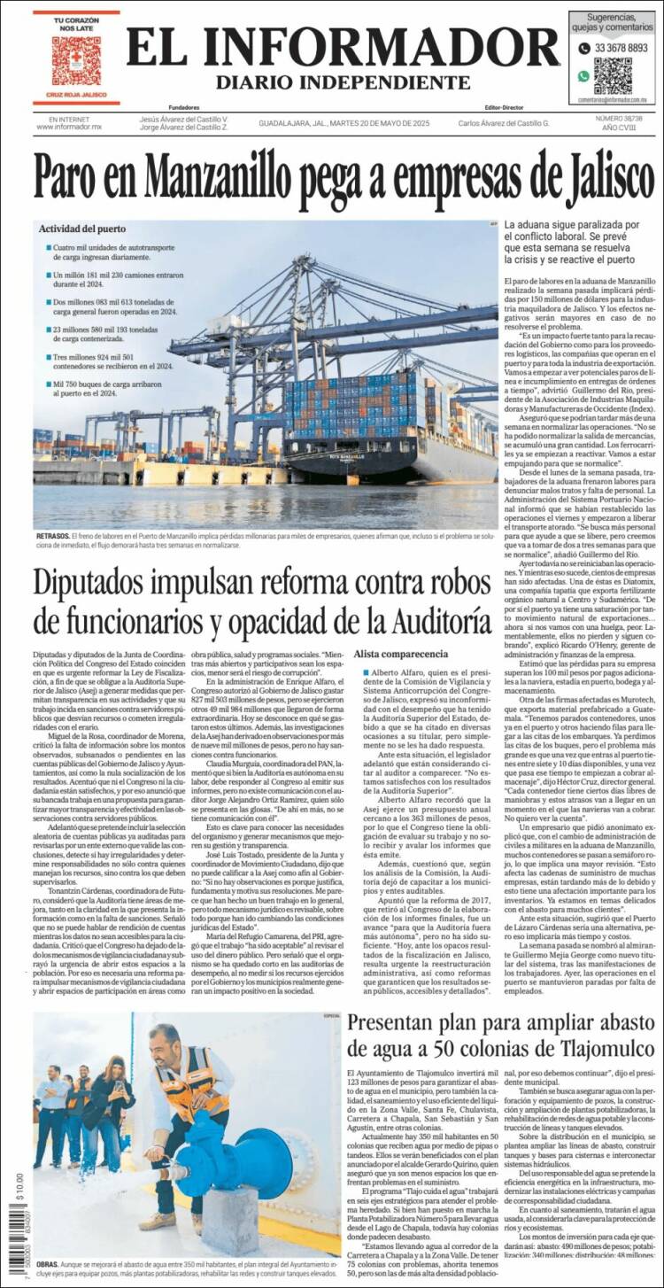 Portada de El Informador (México)