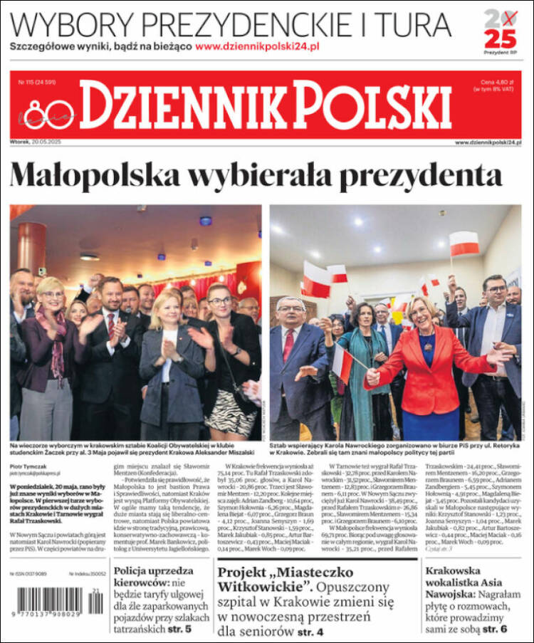 Portada de Dziennik (Pologne)