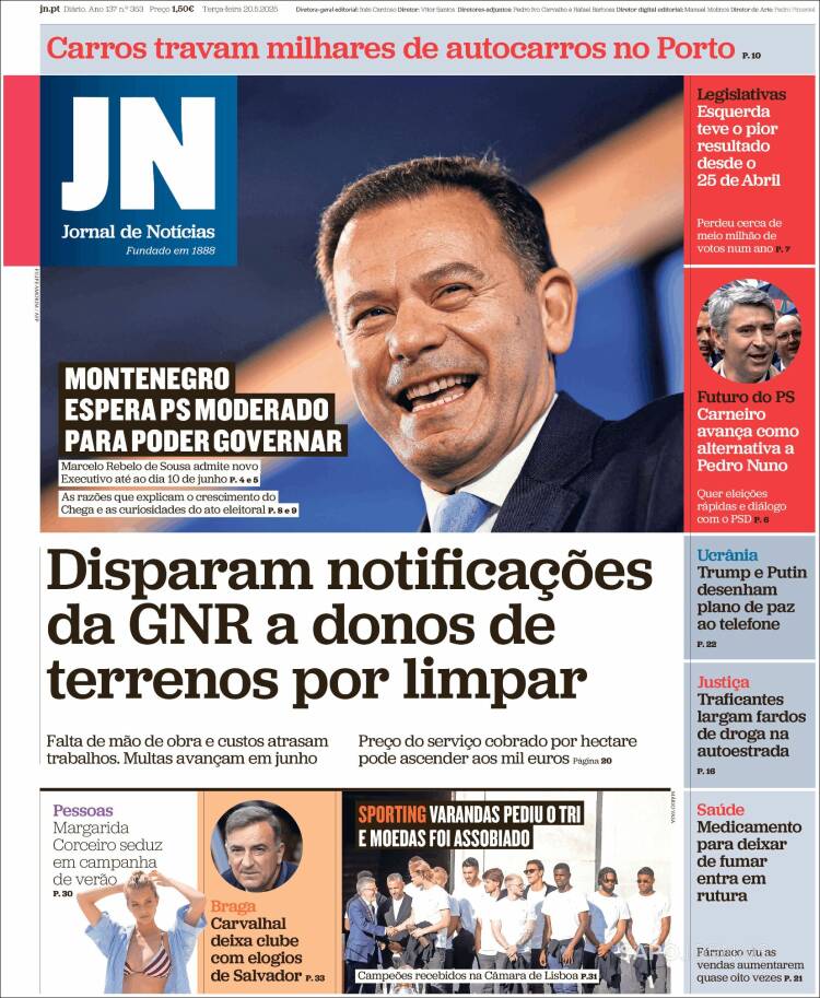 Portada de Jornal de Notícias (Portugal)