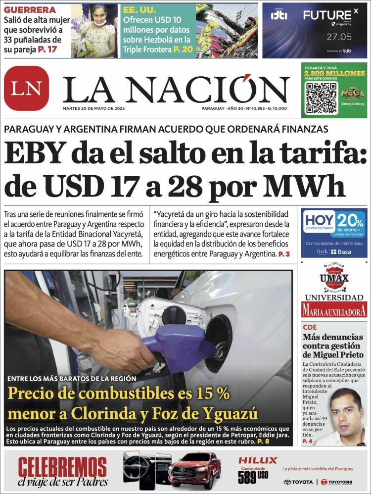 Portada de La Nación (Paraguay)