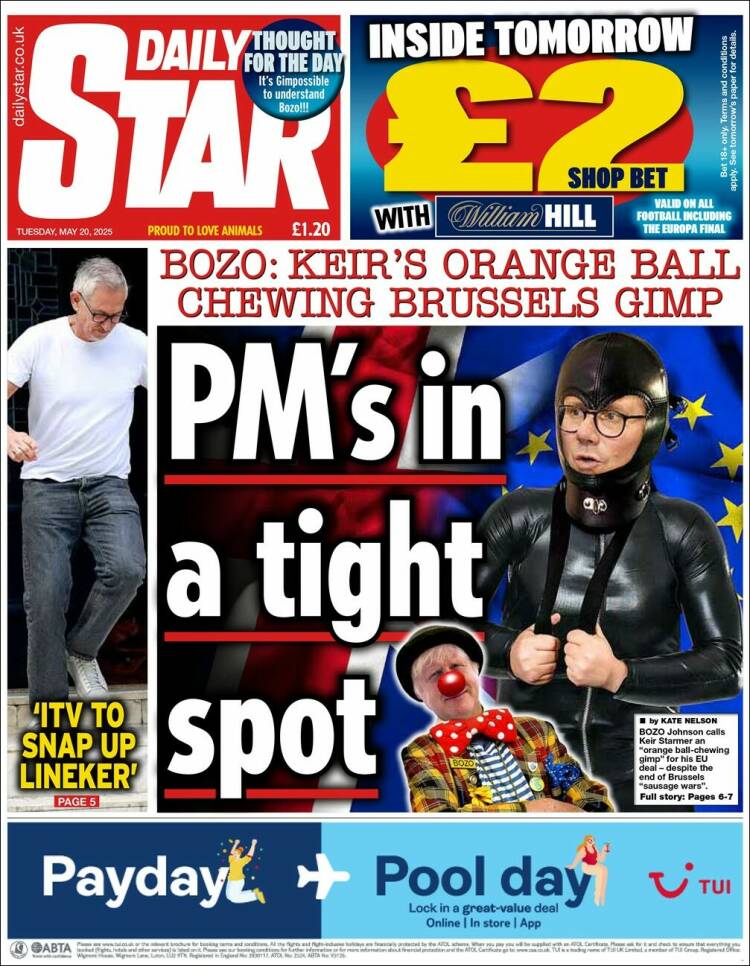 Portada de Daily Star (Royaume-Uni)