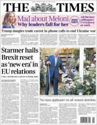 Portada de The Times (Reino Unido)