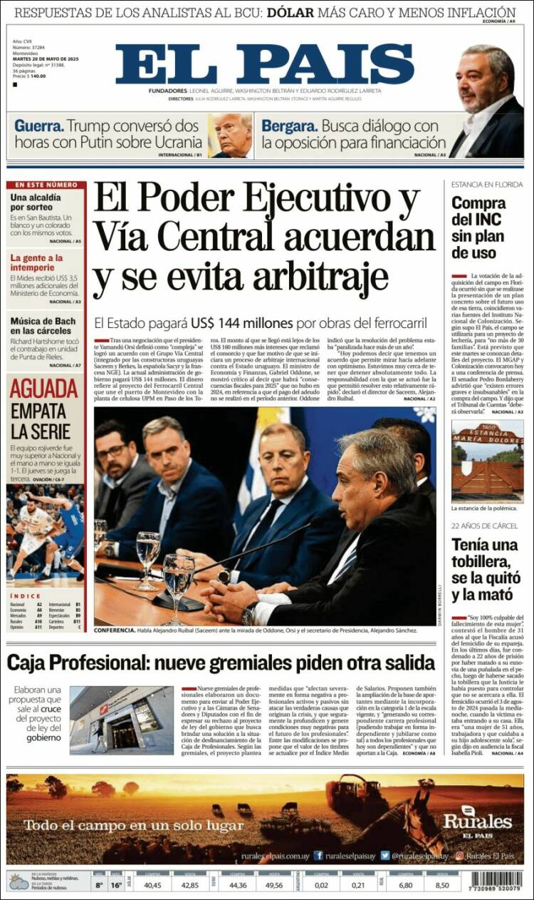 Portada de El País (Uruguay)