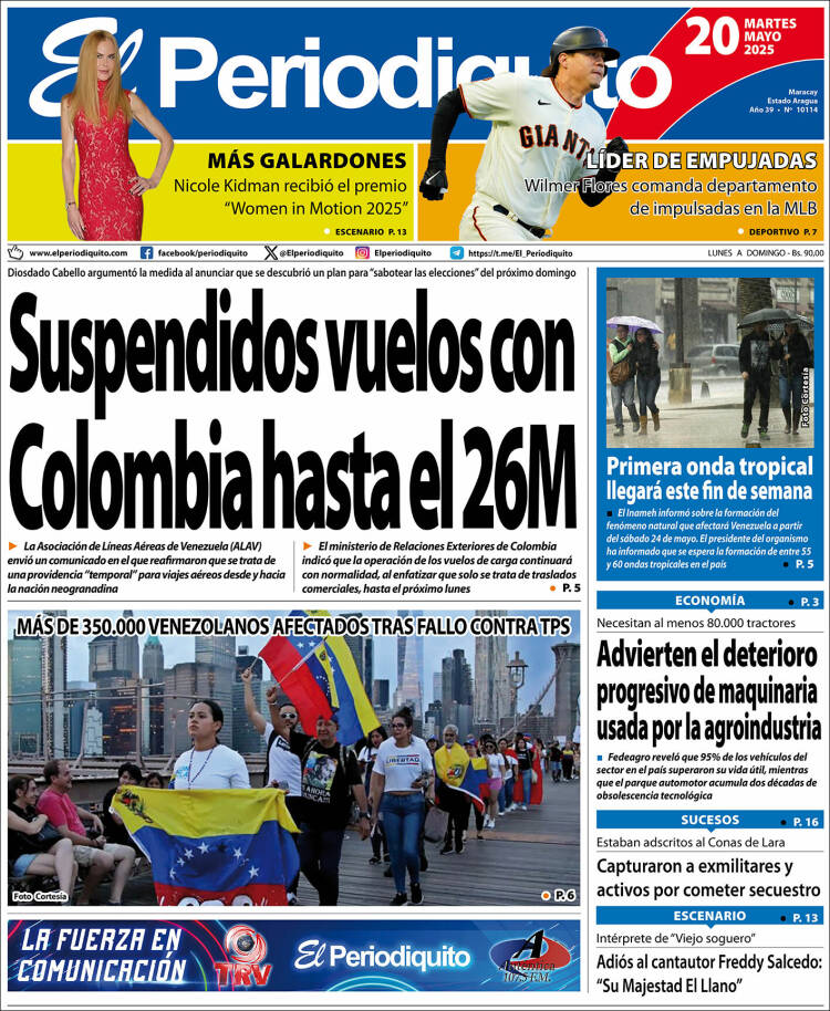 Portada de Periodiquito de Aragua (Venezuela)