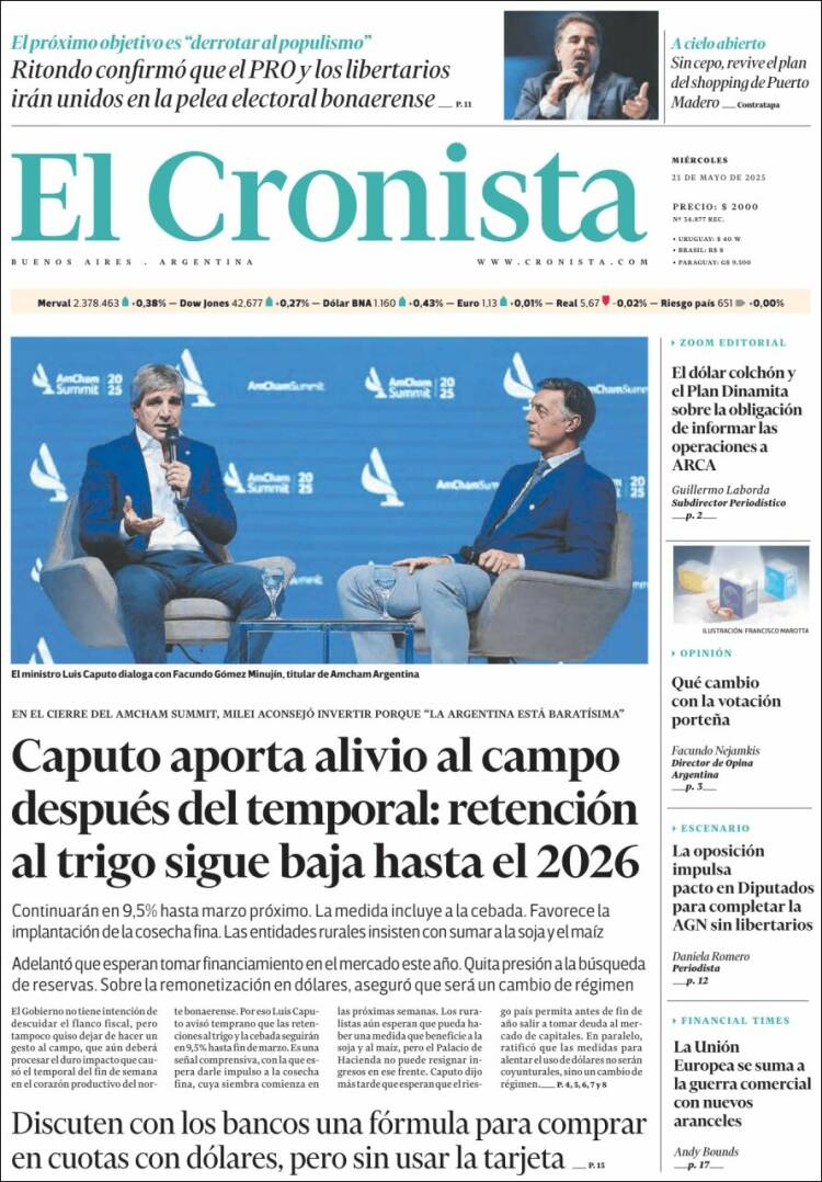 Portada de El Cronista Comercial (Argentina)