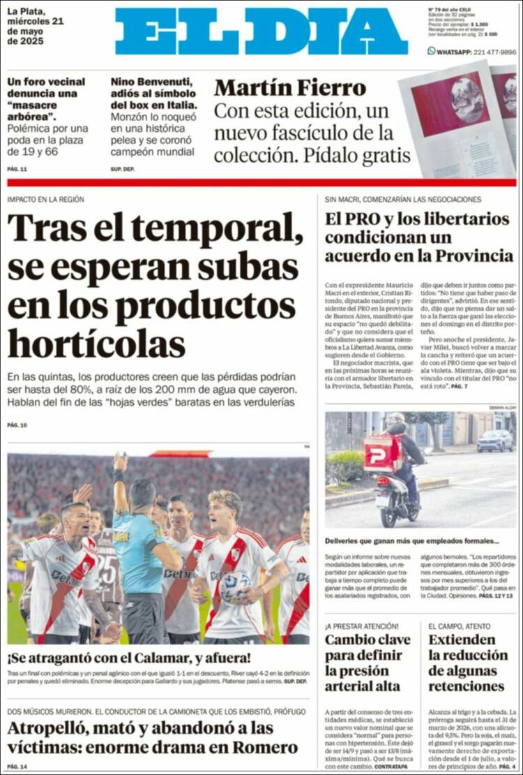 Portada de El Día de la Plata (Argentina)
