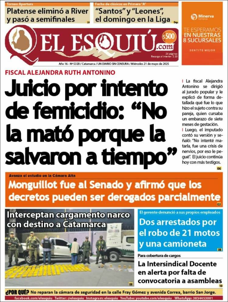 Portada de El Esquiu (Argentina)