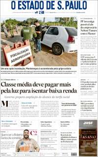 Portada de O Estado de São Paulo (Brésil)