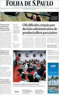 Portada de Folha de São Paulo (Brésil)