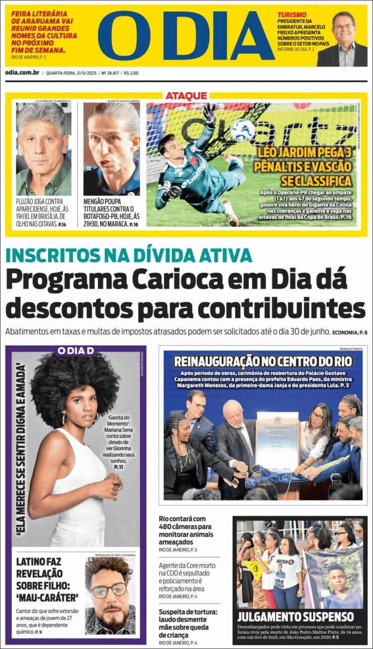Portada de O Dia (Brésil)