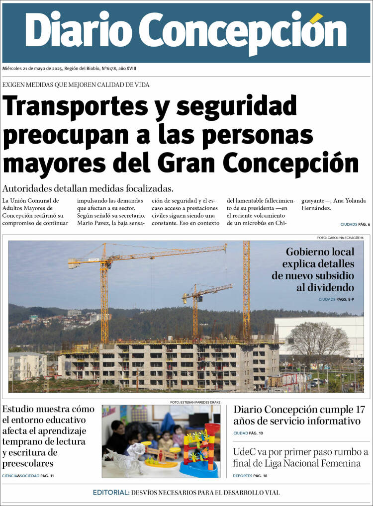 Portada de Diario de Concepción (Chili)