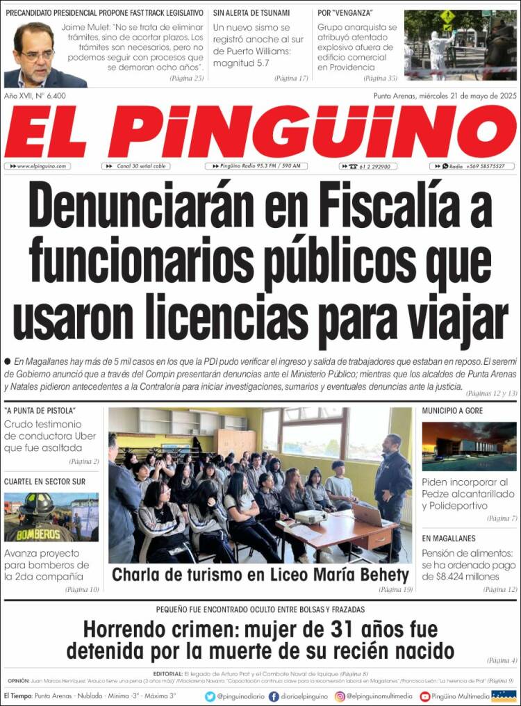 Portada de El Pingüino (Chili)