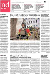 Portada de Neues Deutschland (Alemania)