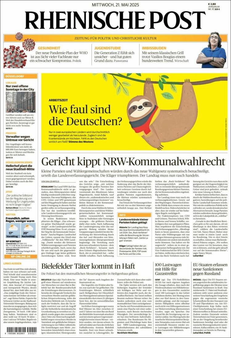 Portada de Rheinische Post (Alemania)