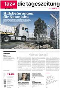 Portada de Die Tageszeitung (Alemania)