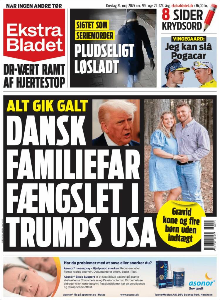 Portada de Ekstra Bladet (Danemark)