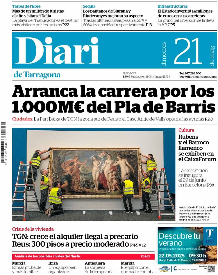 Portada de Diari de Tarragona (España)