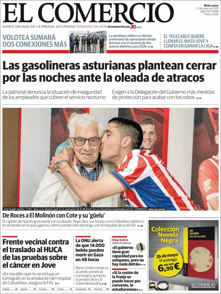 Portada de El Comercio - Gijón (España)