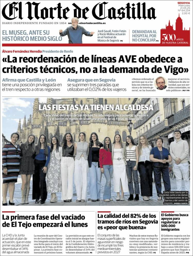 Portada de Norte de Castilla - Segovia (España)
