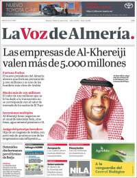 Portada de La Voz de Almería (España)
