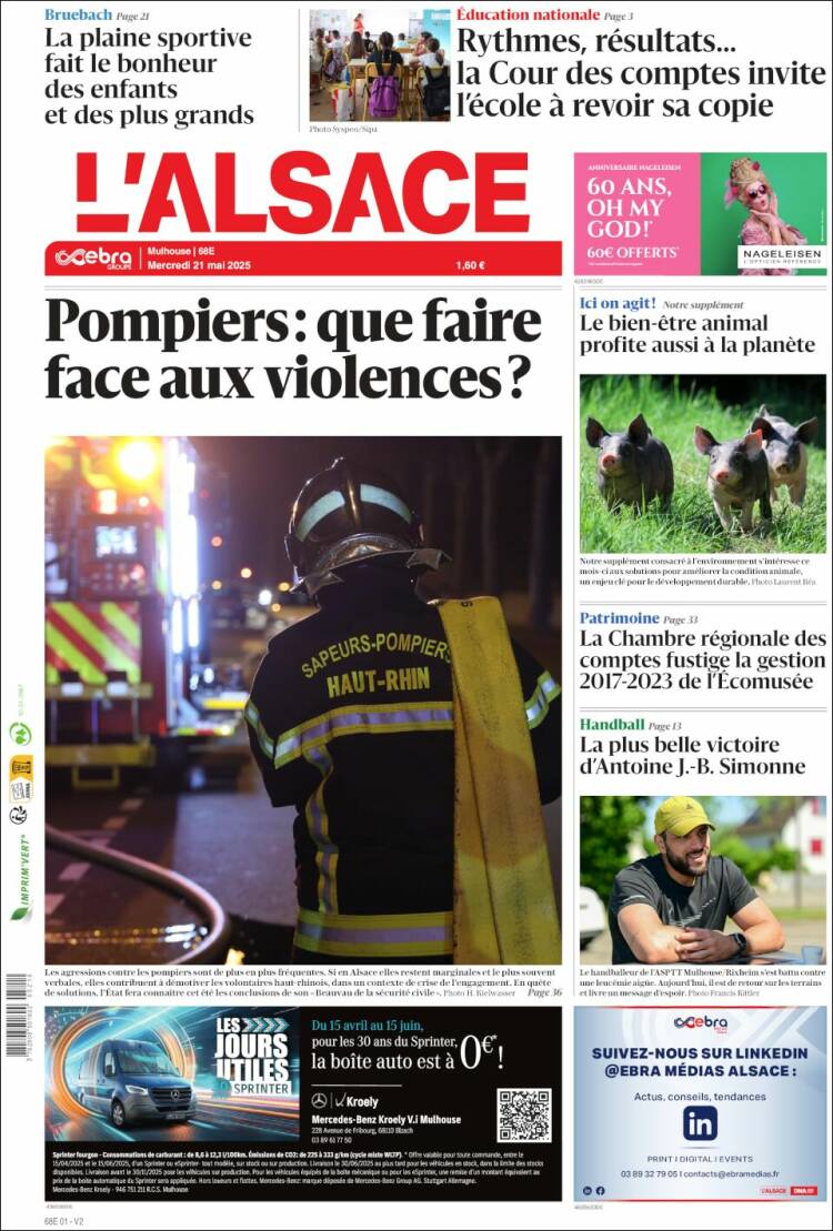 Portada de Journal L'Alsace (France)