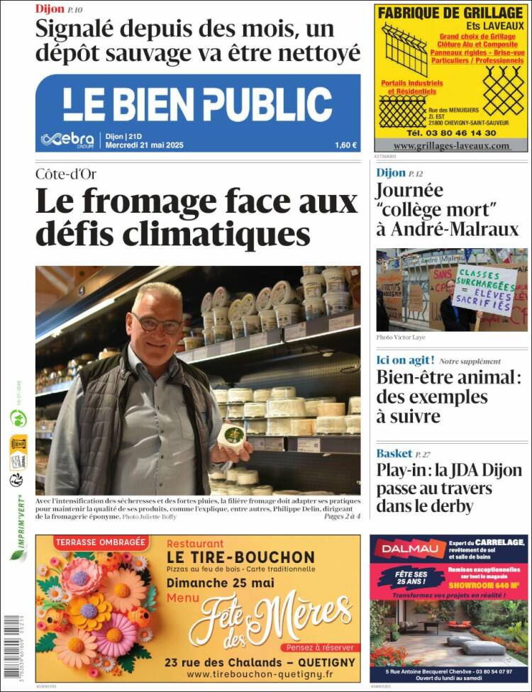 Portada de Le Bien Public (France)