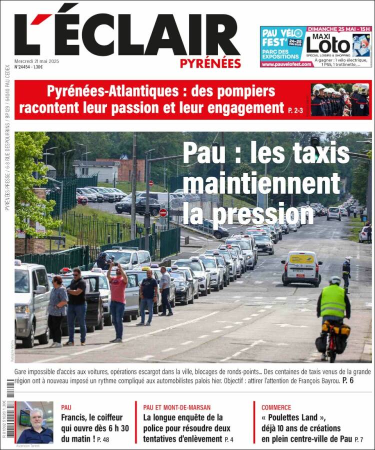 Portada de L'Eclair des Pyrénées (France)