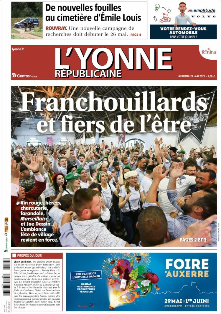 Portada de L'Yonne-Républicaine (Francia)