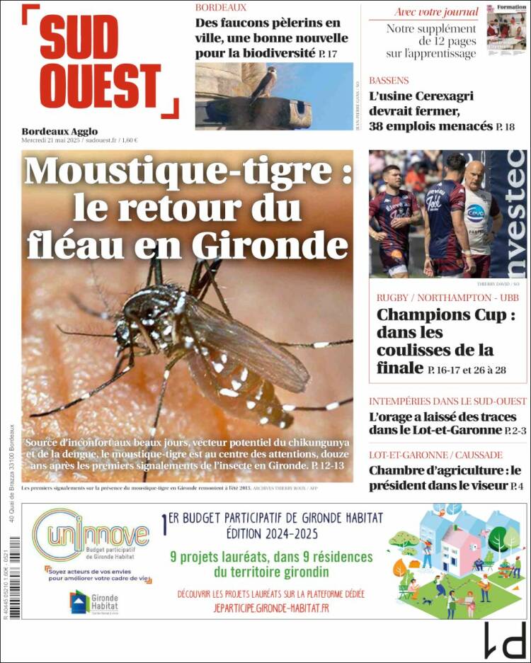 Portada de Sud Ouest (France)