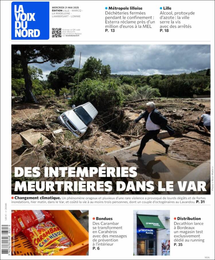 Portada de La Voix du Nord (France)