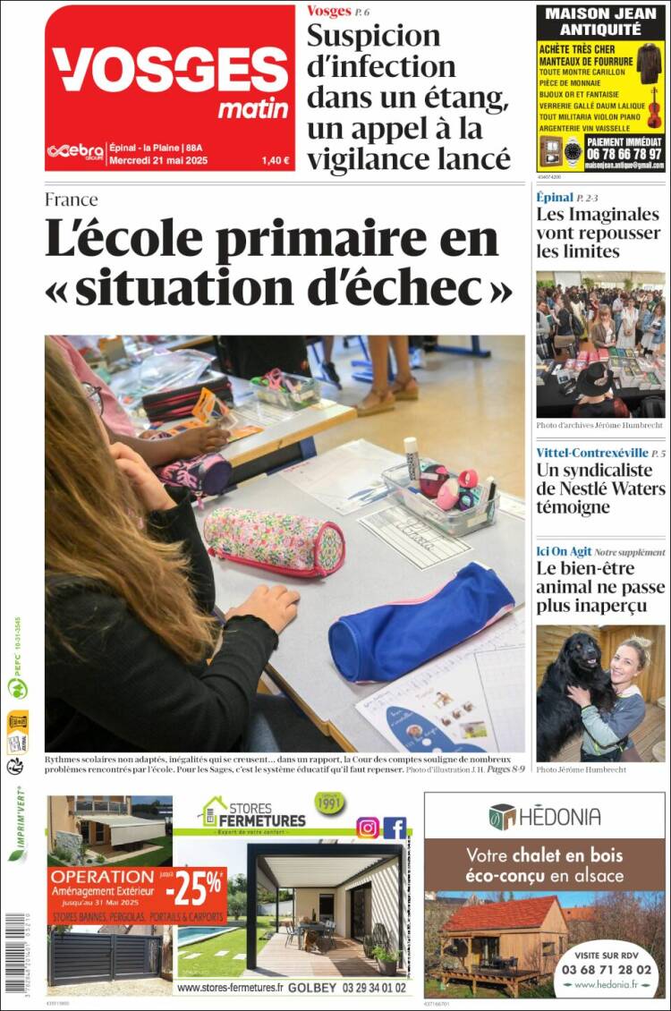 Portada de Vosges Matin (France)