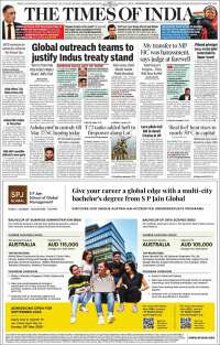 Portada de The Times of India (Inde)