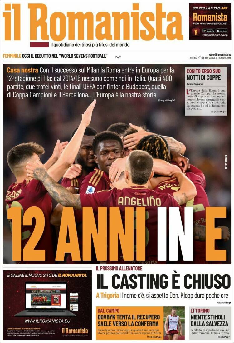 Portada de Romanista (Italia)