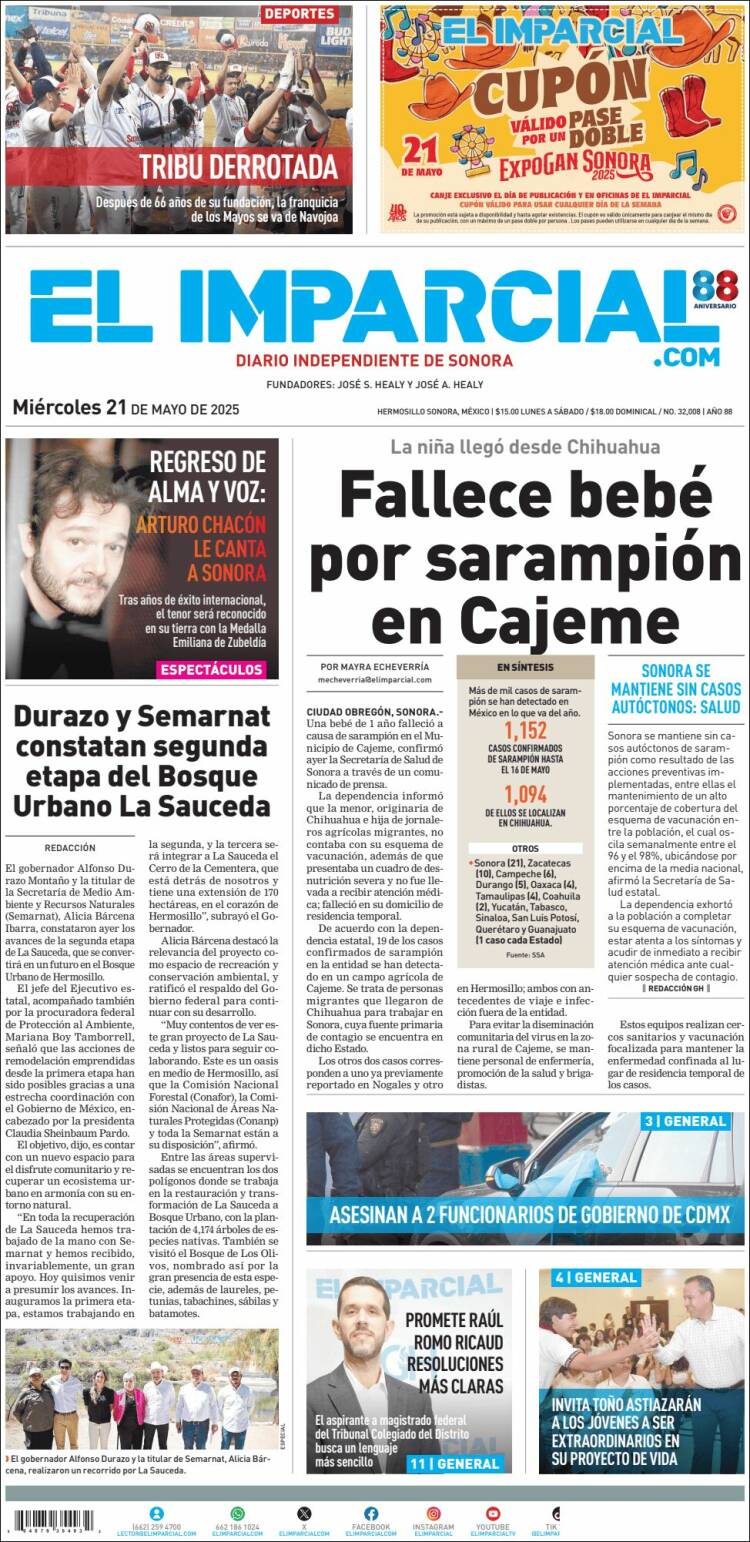 Portada de El Imparcial (México)