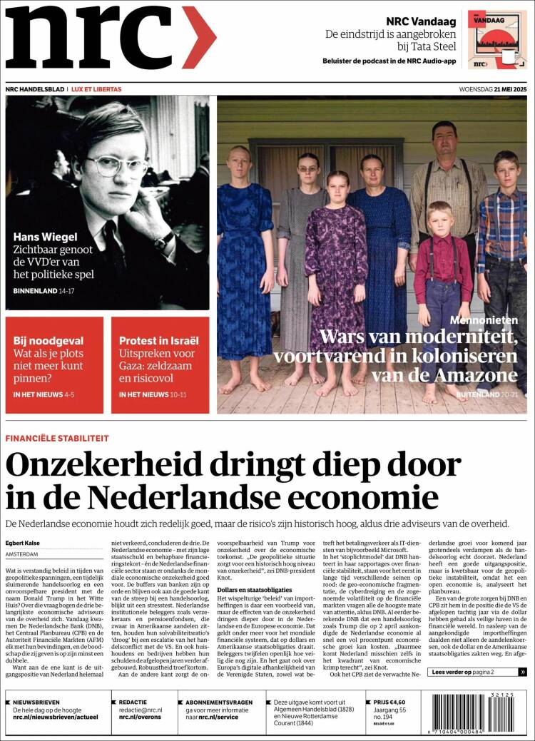 Portada de NRC Handelsblad (Pays-Bas)