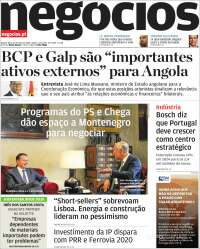 Portada de Jornal de Negócios (Portugal)