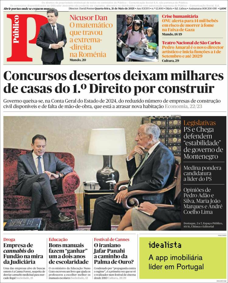 Portada de Público (Portugal)