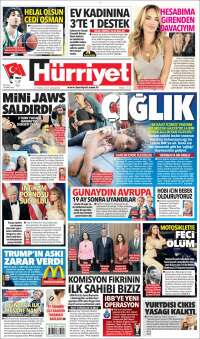 Portada de Hürriyet (Turquie)