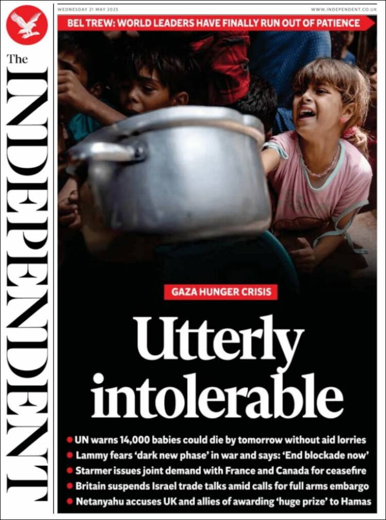 Portada de The Independent (Royaume-Uni)