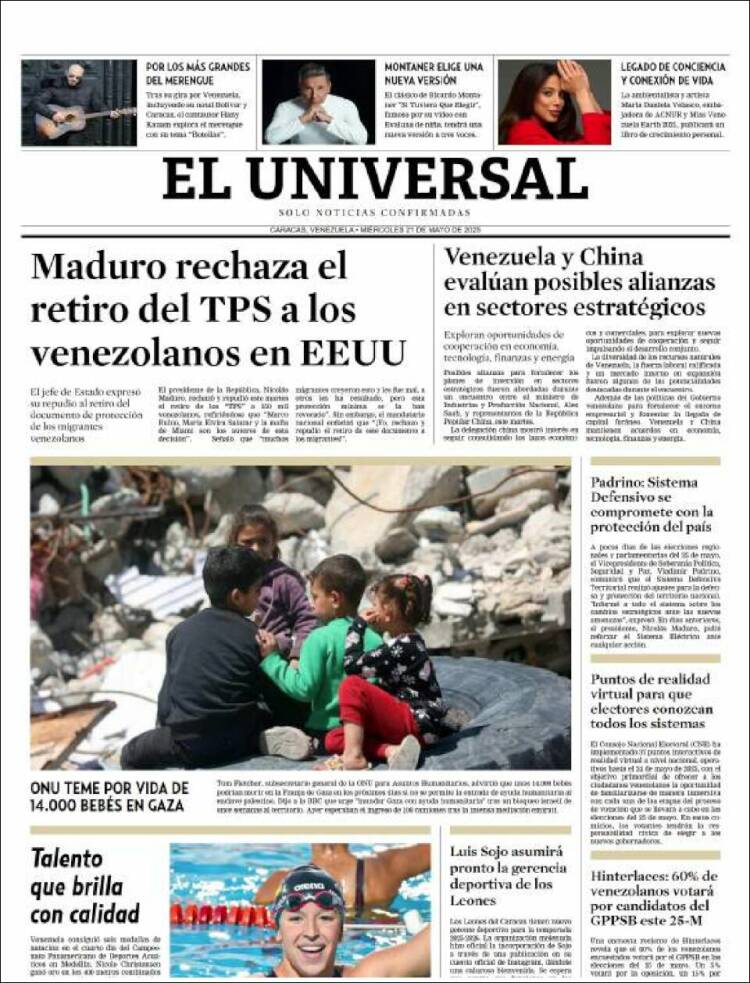 Portada de Universal (Venezuela)