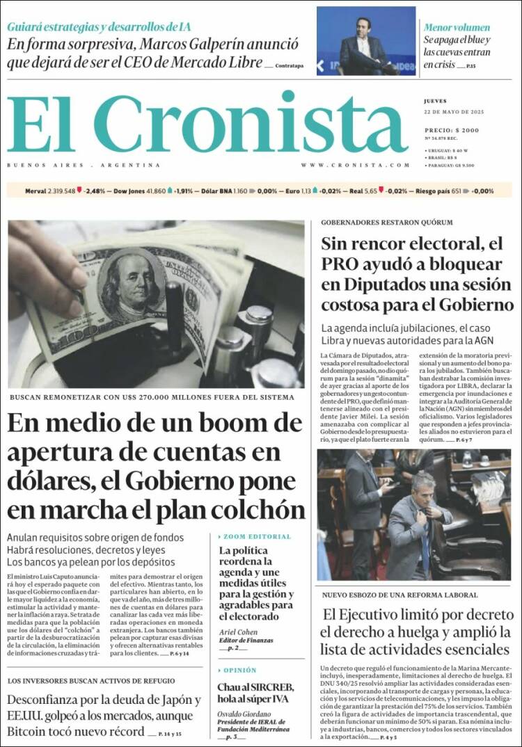 Portada de El Cronista Comercial (Argentine)